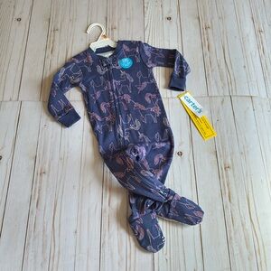NWT Carters UNICORN HEART Pink Purple Girls Footed Sleeper Zip Up Pajamas SZ 12M